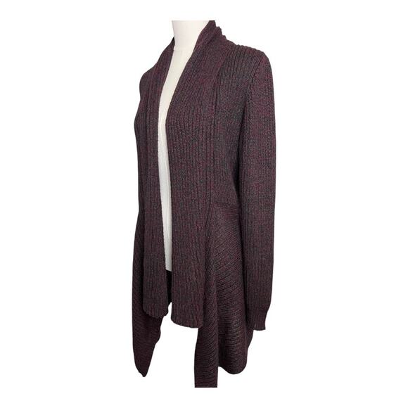 Baby Alpaca Womens Sweater Purple open front Cardigan Twee Preppy Medium Layers - Picture 2 of 7